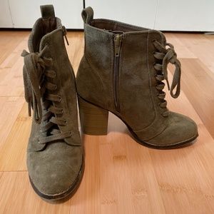 Candies Olive Green Heeled Bootie